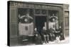 Four People and a Dog Outside a Cafe, France-null-Stretched Canvas