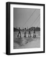 Four People Competing in the National Water Skiing Championship Tournament-Mark Kauffman-Framed Photographic Print