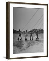 Four People Competing in the National Water Skiing Championship Tournament-Mark Kauffman-Framed Photographic Print