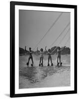 Four People Competing in the National Water Skiing Championship Tournament-Mark Kauffman-Framed Photographic Print