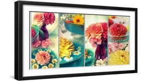 Four Pictures of Flowers with Dish-Alaya Gadeh-Framed Photographic Print