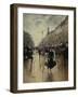 Four Pm at the Carrefour Drouot and the Grand Boulevard, C.1895-Jean Béraud-Framed Giclee Print