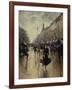 Four PM at the Carrefour Drouot and the Grand Boulevard-Jean Béraud-Framed Giclee Print