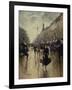 Four PM at the Carrefour Drouot and the Grand Boulevard-Jean Béraud-Framed Giclee Print