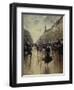 Four PM at the Carrefour Drouot and the Grand Boulevard-Jean Béraud-Framed Premium Giclee Print