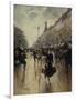 Four PM at the Carrefour Drouot and the Grand Boulevard-Jean Béraud-Framed Giclee Print