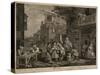 Four Prints of an Election, Plate 2: Canvassing for Votes, Engraved by Charles Grignion-William Hogarth-Stretched Canvas