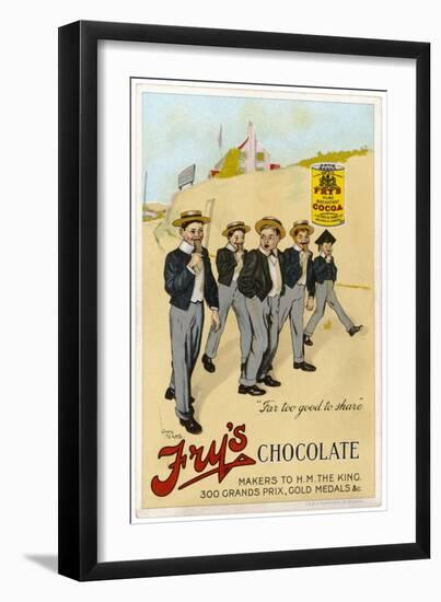 Four Public Schoolboys Enjoy Their Bars of Fry's Chocolate-Chas Pears-Framed Art Print