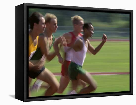 Four Racing Runners-null-Framed Stretched Canvas