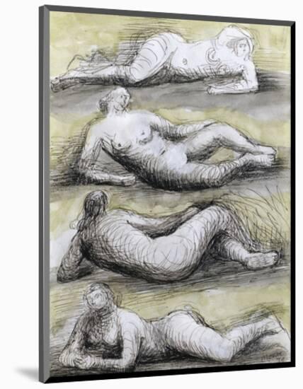 Four Reclining Nudes, 1979-Henry Spencer Moore-Mounted Premium Giclee Print