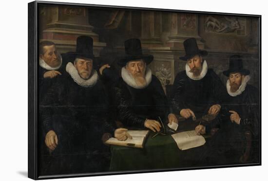 Four Regents and the 'House Father' of the Amsterdam Lepers' Asylum-Werner van den Valckert-Framed Art Print