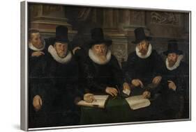 Four Regents and the 'House Father' of the Amsterdam Lepers' Asylum-Werner van den Valckert-Framed Art Print