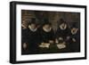 Four Regents and the 'House Father' of the Amsterdam Lepers' Asylum-Werner van den Valckert-Framed Art Print
