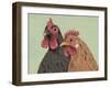 Four Roosters Brown Chickens-Jade Reynolds-Framed Art Print