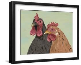 Four Roosters Brown Chickens-Jade Reynolds-Framed Art Print
