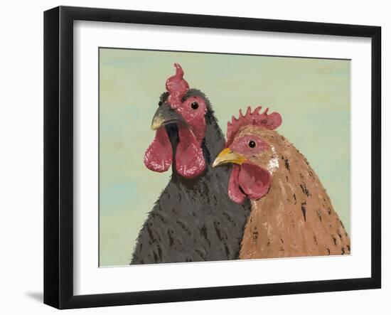 Four Roosters Brown Chickens-Jade Reynolds-Framed Art Print