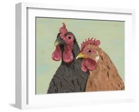 Four Roosters Brown Chickens-Jade Reynolds-Framed Art Print