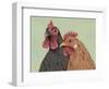 Four Roosters Brown Chickens-Jade Reynolds-Framed Art Print