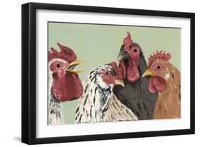 Four Roosters-Jade Reynolds-Framed Art Print
