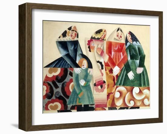 Four Russian Peasants with a Child-Pavel Tchelitchev-Framed Giclee Print