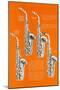 Four Saxophones-null-Mounted Art Print