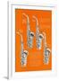 Four Saxophones-null-Framed Art Print