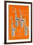 Four Saxophones-null-Framed Art Print