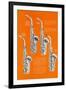 Four Saxophones-null-Framed Art Print