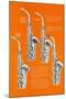 Four Saxophones-null-Mounted Art Print