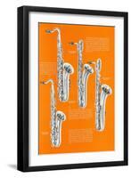 Four Saxophones-null-Framed Art Print
