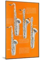 Four Saxophones-null-Mounted Art Print