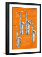 Four Saxophones-null-Framed Art Print