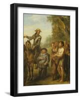 Four Scenes from 'Don Quixote': Don Quixote and Sancho Panza after the Battle with the Gallant…-John Vanderbank-Framed Giclee Print