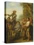 Four Scenes from 'Don Quixote': Don Quixote and Sancho Panza after the Battle with the Gallant…-John Vanderbank-Stretched Canvas