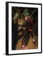 Four Seasons in One head-Giuseppe Arcimboldo-Framed Art Print