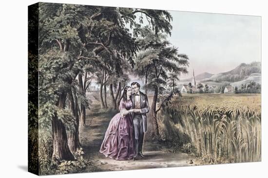 Four Seasons of Life: Season of Love-Currier & Ives-Stretched Canvas