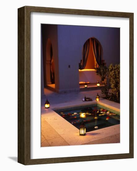 Four Seasons Resort Hotel, Plunge Pool in Private Outdoor Area of the Spa at Night-John Warburton-lee-Framed Photographic Print