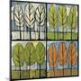 Four Seasons Tree Series Square-Tim Nyberg-Mounted Giclee Print