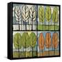 Four Seasons Tree Series Square-Tim Nyberg-Framed Stretched Canvas