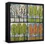 Four Seasons Tree Series Square-Tim Nyberg-Framed Stretched Canvas