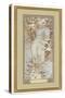 Four Seasons: Winter, 1900 (Colour Litho on Silk)-Alphonse Marie Mucha-Stretched Canvas