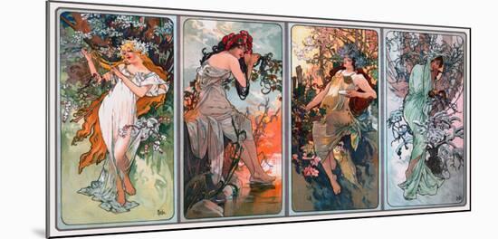 Four Seasons-Alphonse Mucha-Mounted Giclee Print