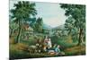 Four Seasons-Currier & Ives-Mounted Premium Giclee Print