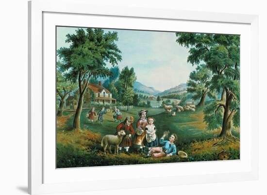 Four Seasons-Currier & Ives-Framed Art Print