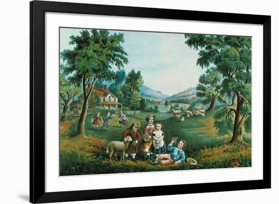 Four Seasons-Currier & Ives-Framed Art Print