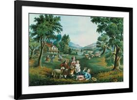 Four Seasons-Currier & Ives-Framed Art Print