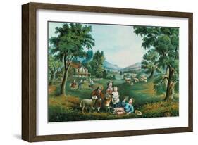 Four Seasons-Currier & Ives-Framed Art Print