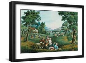 Four Seasons-Currier & Ives-Framed Art Print