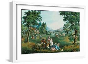 Four Seasons-Currier & Ives-Framed Art Print