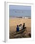 Four Small Boys Look Out to Sea from Where They Sit on Bamboo Fishing Boat on Island of Princip�-Camilla Watson-Framed Photographic Print